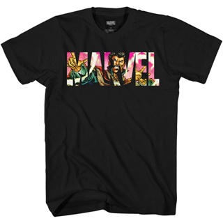 ข้อเสนอพิเศษ กัปตันอเมริกา Captain America Marvel Logo Black Panther Avengers Super Hero Adult Tee Graphic T-Shirt _11