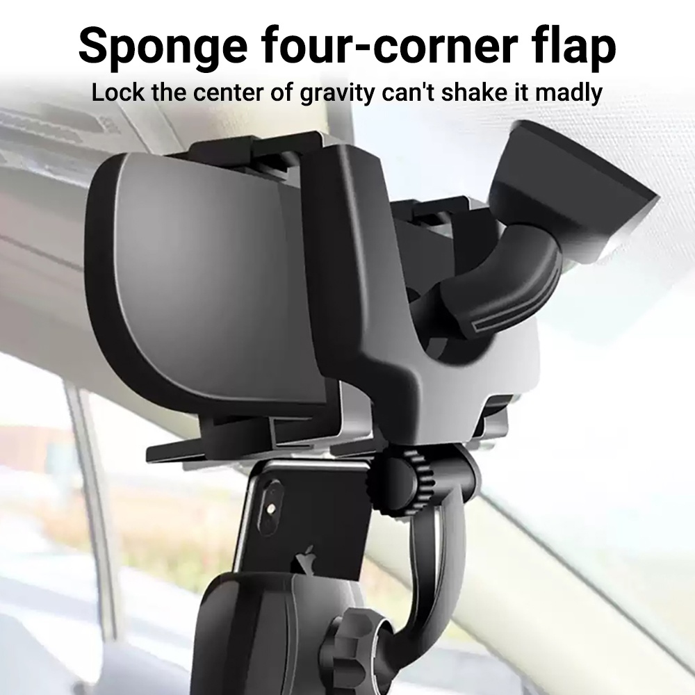 พร้อมส่งที่ไทย-ขาตั้งกระจก-ขายึดโทรศัพท์มือถือ-กับกระจกมองหลัง-universal-car-rear-view-mirror-mount-สีดำabs