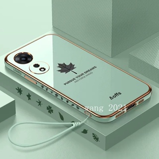 2023 New HandPhone Case OPPO A78 5G A17 A17k เคส Casing Maple Leaf Plating Silicone Anti-fall Soft Case Back Cover เคสโทรศัพท
