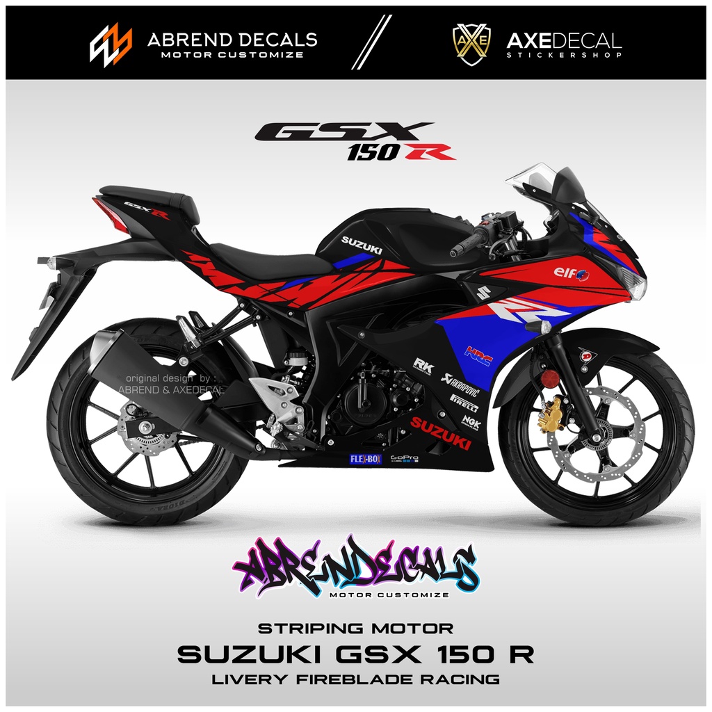 สติกเกอร์-gsx-150r-fireblade-racing-suzuki-gsx-r-สําหรับติดตกแต่งรถจักรยานยนต์