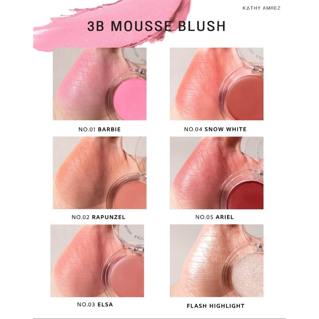 ภาพหน้าปกสินค้าบลัชมูส แฟลช ไฮไลท์ 3B Mousse Blush บลัชมูส กระแต เนื้อนุ่มฟูสีสวยละมุน เพียง 199 .- จากร้าน kathy__cosmetics บน Shopee