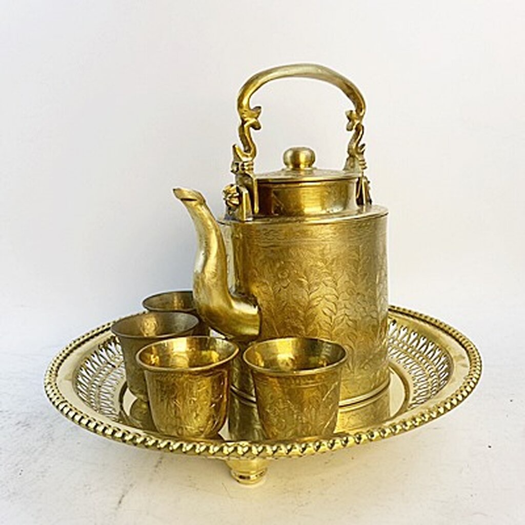 ชุดน้ำชากากระบอก-ทองเำลืองคแกลาย-ุรุ่นหล่อหนา-ภาดซี่-10-นิ้ว