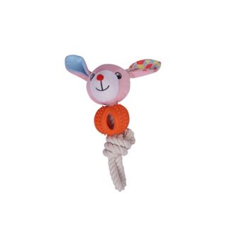 DUDUPETS ของเล่นสัตว์เลี้ยงตุ๊กตากระต่ายแบบเชือก รุ่น MELLOW ขนาด 26 ซม. สีส้ม