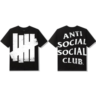 เสื้อยืดพิมพ์ลายแฟชั่น[ ของแท้ ] เสื้อ Anti social social club Excessive Black Tee with  ของใหม่ ลายใหม่เสื้อยืดแขนสั้น