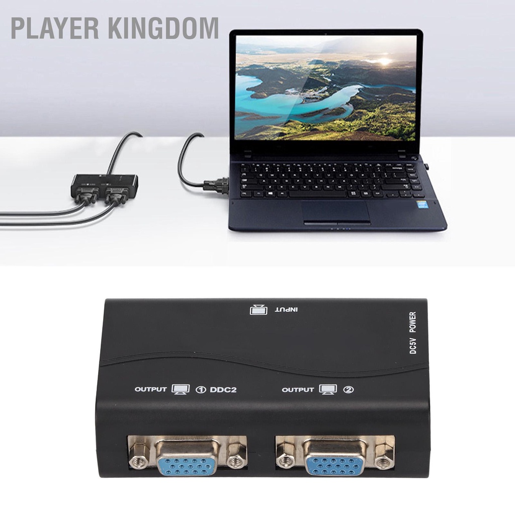 Player kingdom ตัวแยกสัญญาณ VGA 1 ใน 2 ออก 250MHz USB ขับเคลื่อน ...