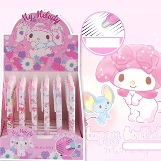 Sanrio Mymelody Kuromi ปากกาลูกลื่น หมึกเจล 0.5 มม. ลบได้ สีดํา สีฟ้า 6 ชิ้น