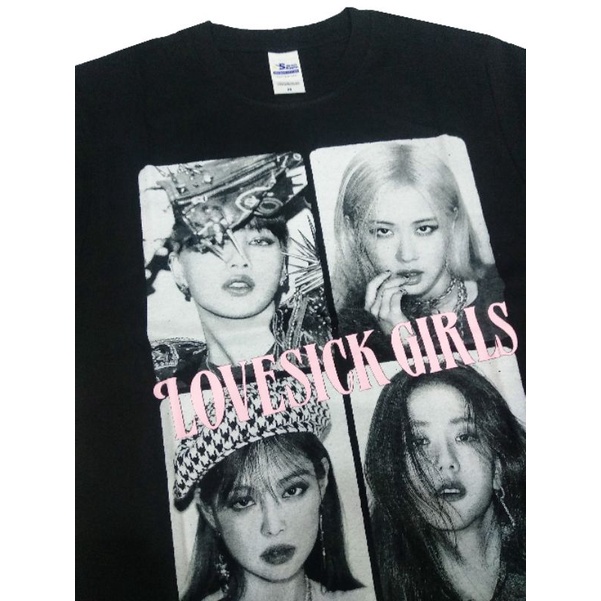 พร้อมส่ง-kaos-black-p-nk-love-sick-girl-premium-tshirt-blackp-nk-korean-girlband-kpop-k-pop-lalis-bts