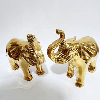 ช้างไทยคู่ ขนาด 7 นิ้วิเต็ม สองกษัตริน์ เนื้อทองเหลืองหล่อตัน
