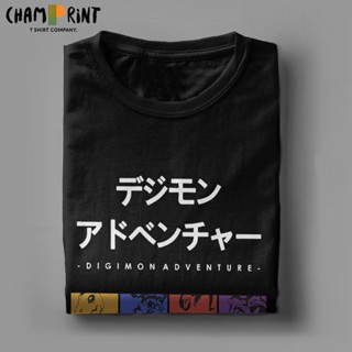 ✐Digimon Adventure 01 T-Shirt for Men Leisure 100% Cotton Tee Shirt Crewneck Short Sleeve T Shirts G_11