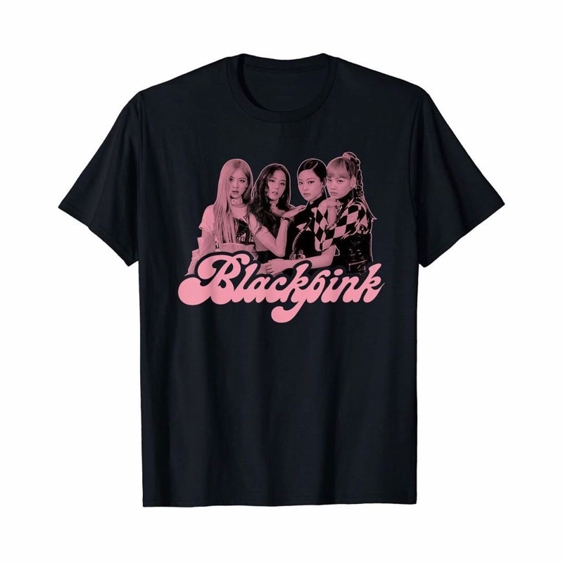 เสื้อยืดคอกลม-พร้อมส่ง-เสื้อ-blackpink-official-pink-photo-t-shir-usas-4xl