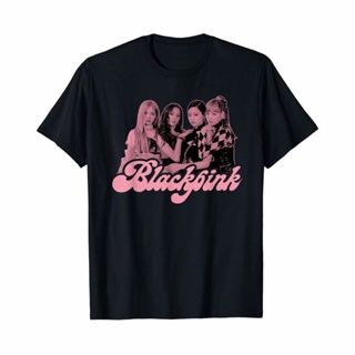 เสื้อยืดคอกลม[พร้อมส่ง] เสื้อ BLACKPINK Official Pink Photo T-Shir USAS-4XL