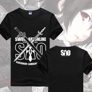 คำแนะนำยอดนิยม 【2022tshirts】เสื้อผ้าอนิเมะ♕❧♦&gt;Sword Art Online เสื้อยืดแขนสั้น Anime Peripheral Clothes Kirito Asun_05