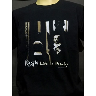 เสื้อยืดเสื้อวงนำเข้า Korn Life Is Peachy Nu Metal Limp Bizkit Papa Roach P.O.D. Linkin Park Style Vintage T-Shirt_25