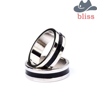 Bliss แหวนแม่เหล็ก พร็อพมายากล ของเล่นมายากล แบบโต้ตอบ สีเงิน และสีดํา สําหรับเล่นมายากล