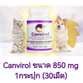 canvirol 850 mg ล็อตใหม่ล่าสุด 1 กระปุก (30เม็ด) สำหรับสุนัข แมว