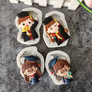 【AG】Fondant Mold Student Pattern DIY Silicone Graduation Ceremony Candy Mold for Party