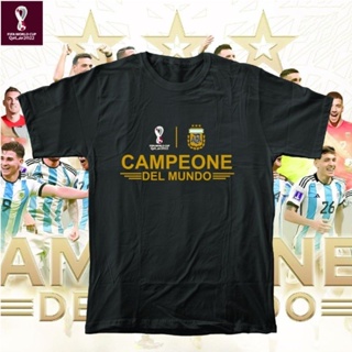 เสื้อยืด พิมพ์ลาย Argentina CAMPEONE DEL MUNDO 2022th World Cup Champion Qatar สําหรับผู้ชาย และผู้หญิง