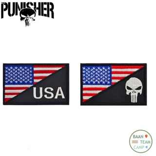อาร์ม 12 ตีนตุ๊กแก Punisher อเมริกา เสื้อ กระเป๋า อาม หมวก ธง แขน ตำรวจ ทหาร army กองทัพ หน่วยรบ หัวกระโหลก กะโหลก