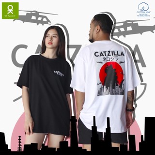 เสื้อยืดแขนสั้น 👑 🎴 เสื้อสกรีน ลาย Catzilla -​ Oversize 👑เสื้อคอกลม เสื้อคู่ ผ้านำเข้าUSA🇺🇸 แท้100% ✨พร้อม