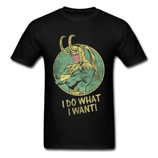 Marvel T Shirt Loki Does What He Wants Top Men T-shirts Popular Summer/Autumn Clothes Pure Cotton Tees Funny Tee Sh_01