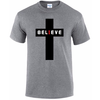 เสื้อยืดโอเวอร์ไซส์【Bf Style】gildan เสื้อยืด ผ้าฝ้าย 100% พิมพ์ลาย Believer Christian Religious Jesus Christ Faith Born