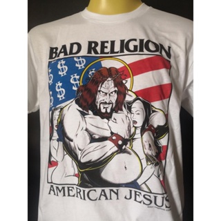 เสื้อยืดเสื้อวงนำเข้า Bad Religion American Jesus 1993 Green Day Nofx Blink-182 Pop Punk Rock Skate Style Vitage T-_53