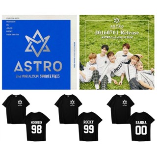 ใหม่ ขายดี เสื้อยืดแขนสั้น คอกลม ผ้าฝ้าย พิมพ์ลายโลโก้ ASTRO EunWoo 97 MJ 94 Moon Bin Name สีดํา แฟชั่นคู่รัก สําหรับผู้ชาย และผู้หญิง