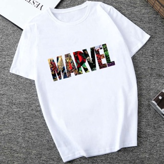 Showtly MARVEL Studios White T Shirt Captain America Iron Spider Short Sleeve Vogue The Avengers Summer Tee Tops_02_11