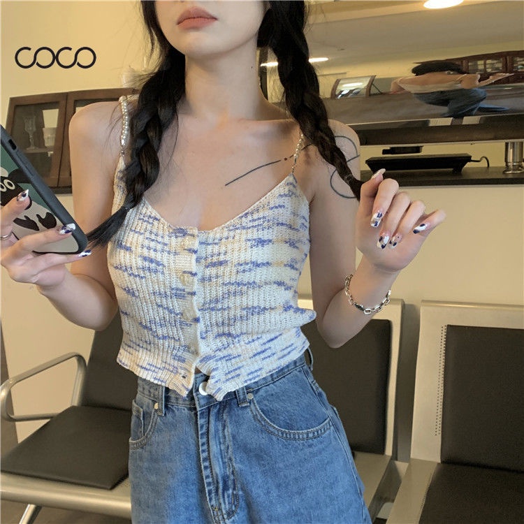 coco-เสื้อสายเดี่ยว-เสื้อถัก-เสื้อกั๊ก-chic-น่ารักน่าหยิกเสื้อกล้าม-เสื้อผ้าแฟชั่นผู้หญิง