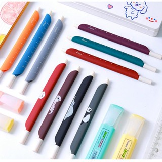 ปากกาไม้บรรทัด ทรงตรง ลายการ์ตูนสัตว์ 10 สี 10 ชิ้น ต่อชุด