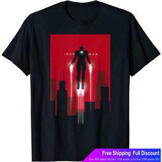 เสื้อยืดผ้าฝ้ายพิมพ์ลายร์ตูนพิมพ์ฤดูร้อน ย์เสื้อยืด Marvel Iron Man in Flight Deco Art Style Graphic T-Shirt T-Shir_07