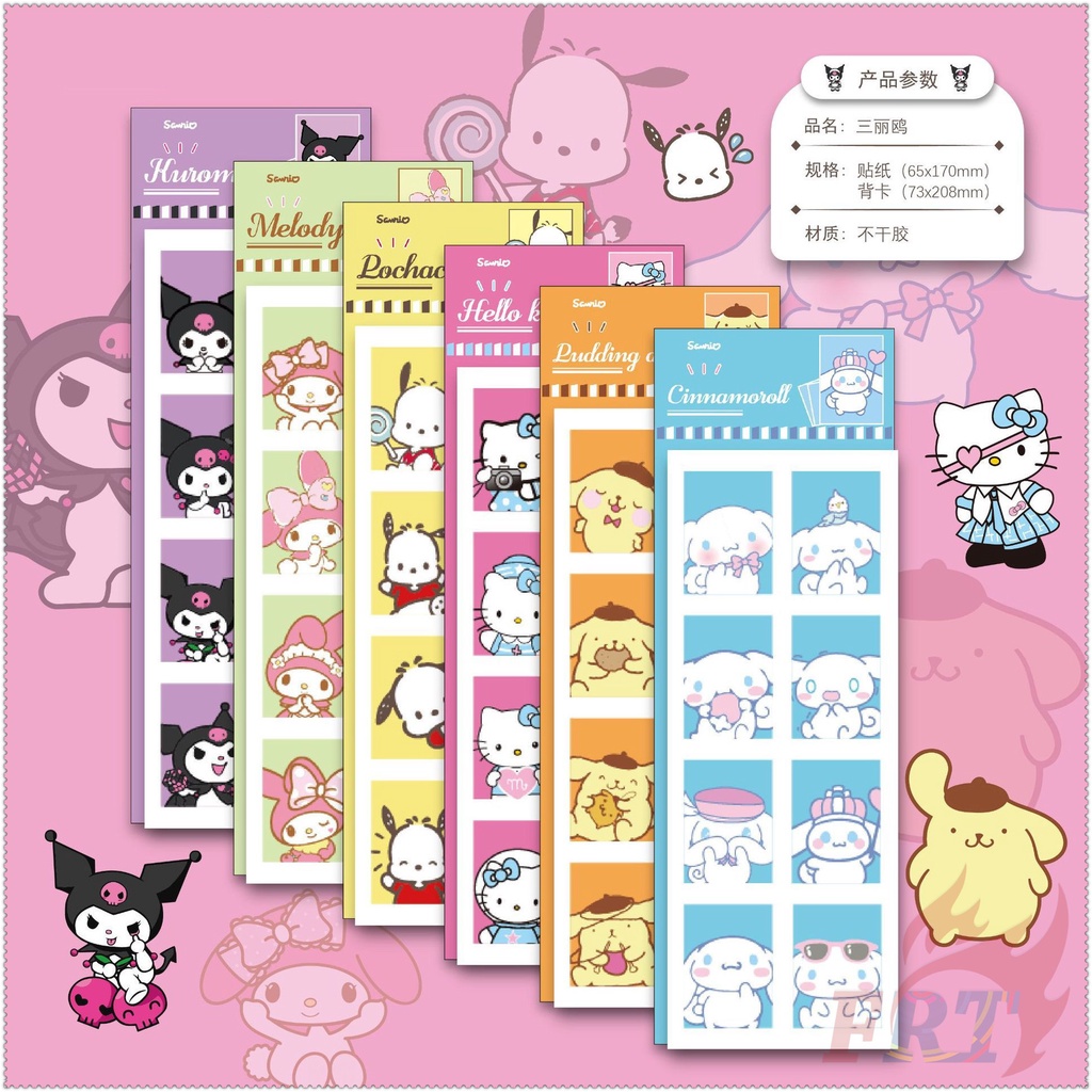 sanrio-สติกเกอร์-ลายการ์ตูน-hello-kitty-my-melody-kuromi-cinnamoroll-pompompurin-pochacco-สําหรับติดตกแต่งรูปภาพ-1-แผ่น-สติกเกอร์แฟชั่น-สําหรับตกแต่งสมุดภาพ-diy