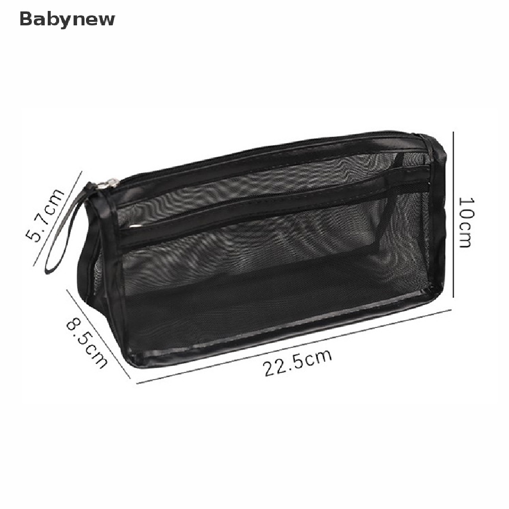 lt-babynew-gt-กระเป๋าดินสอ-แบบใส-สองชั้น-มีซิป-กระเป๋าเครื่องเขียน-ลดราคา