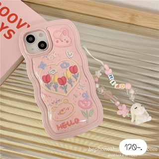 พร้อมส่ง เคสแถมสาย เคสแถมสายห้อย เคสลายดอกไม้ กันกระแทก 💗2ชั้นงานหนังชมพู+สาย