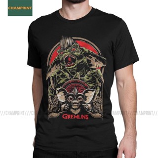 ใหม่ เสื้อยืดลําลอง แขนสั้น พิมพ์ลาย Gremlins Gizmo 80S แนวเรโทร แฟชั่นสําหรับผู้ชาย