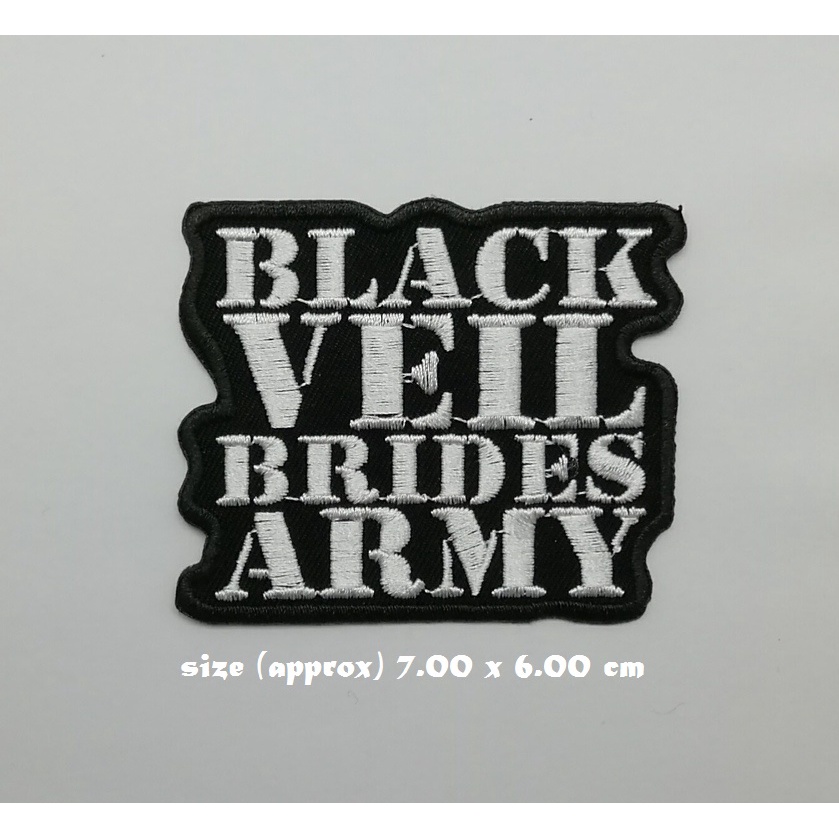 ตัวรีดติดเสื้อ-งานปัก-ตกแต่งเสื้อผ้า-แจ๊คเก็ต-black-veil-brides-embroidered-iron-on-patch-diy