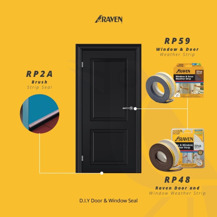 Raven Door Bottom Brush Seal Rp2A Brown Safety/Door Bottom Gap Cover ...