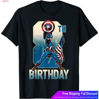 SKTT1 Marvelเสื้อยืดแขนสั้น Marvel Captain America 8th Birthday Graphic T-Shirt Marvel Mens Womens T-shirts_11