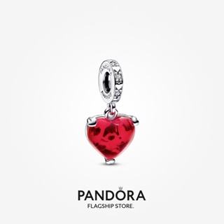 Pandora จี้ตุ๊กตาดิสนีย์ มิกกี้ มินนี่เมาส์ จูบ Murano สีแดง ของขวัญวันหยุด สําหรับผู้หญิง p804