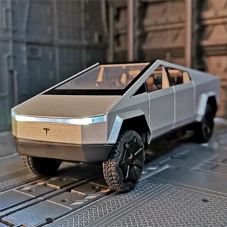 1:32 Tesla Cybertruck Pickup โมเดลรถปิ๊กอัพอัลลอยด์ มีเสียง และไฟ ของเล่นสําหรับเด็ก