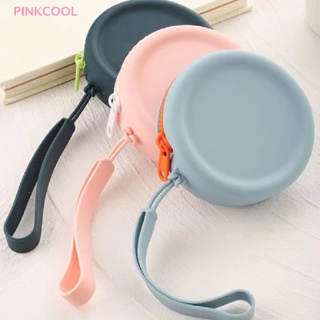 Pinkcool ขายดี กระเป๋าสตางค์ ซิลิโคน ทรงกลม ขนาดเล็ก สีพื้น น่ารัก สําหรับใส่เหรียญ 1 ชิ้น