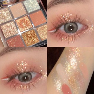 ชิมเมอร์ อายแชโดว์ พาเลทอายแชโดว์ 9สี Glitter อายแชโดว์พาเลตต์ อายแชโดว์ แต่งหน้าตามืออาชีพ กันน้ํา 【Doom】