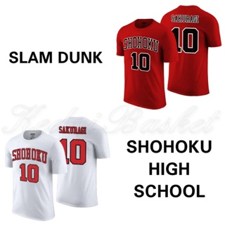 T-shirt T-shirt Anime SLAM DUNK Shoku High School Basketball shirt No. 10 Hanamichi Sakuragi_07
