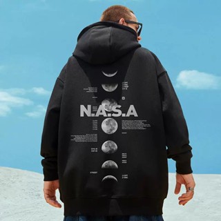 เสื้อกันหนาว มีฮู้ด ขนาดใหญ่ ลายนักบินอวกาศ Nasa สําหรับผู้ชาย