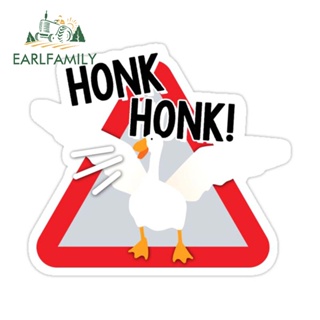 Earlfamily สติกเกอร์คําเตือน Honk Duck ขนาด 13 ซม. x 13 ซม. สําหรับติดตกแต่งตู้เย็น แล็ปท็อป รถยนต์ รถจักรยานยนต์