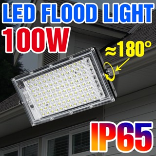 Ac85-265v ไฟฟลัดไลท์ LED 100W ไฟถนน โคมไฟติดผนังกลางแจ้ง IP65 กันน้ํา สี่เหลี่ยม ไฟภูมิทัศน์ ไฟสปอตไลท์ 220V