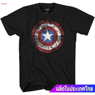 Tee เสื้อยืดลำลอง Marvel Captain America Shield Logo Mens Avengers T-Shirt Popular T-shirtsQ0i_11