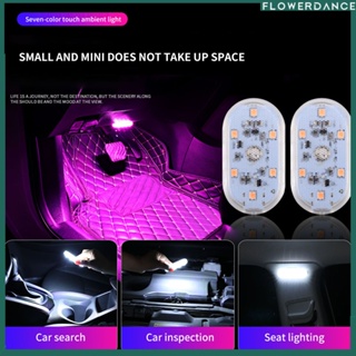 รถ Led แสงโดยรอบ Usb มินิไฟ Led แสงในร่มแสงโดยรอบที่เท้าแขนกล่องลำต้นสวิทช์สัมผัสโคมไฟรถเท้าประตูตกแต่งแสง Flowerdance