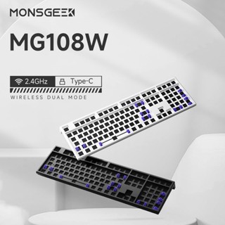 【พร้อมส่ง】Akko Monsgeek MG108W ชุดคีย์บอร์ดเล่นเกม แบบใช้สาย Usb Type-C 108 คีย์ บลูทูธไร้สาย 2.4GHz Usb 2.4g