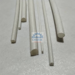 ปลอก ใยแก้ว ปลอกหุ้ม ทนความร้อน Silicone Fiberglass Sleeve 1mm ถึง 12mm #SRC-15 (เส้นละ 1 เมตร)